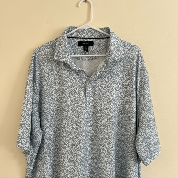 Ralph Lauren RLX Mens Golf Polo Shirt Light Blue Floral XXL Classic Fit Athletic - Picture 6 of 16